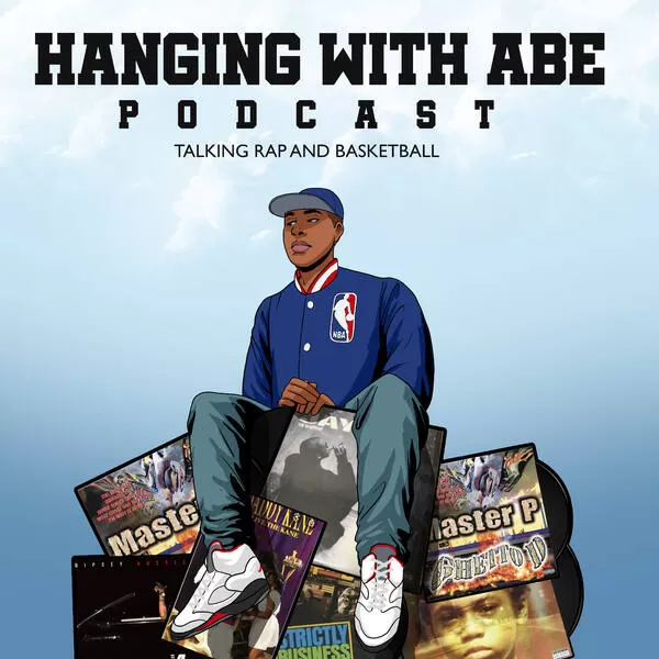 rap and basketball cartoon podcast logo